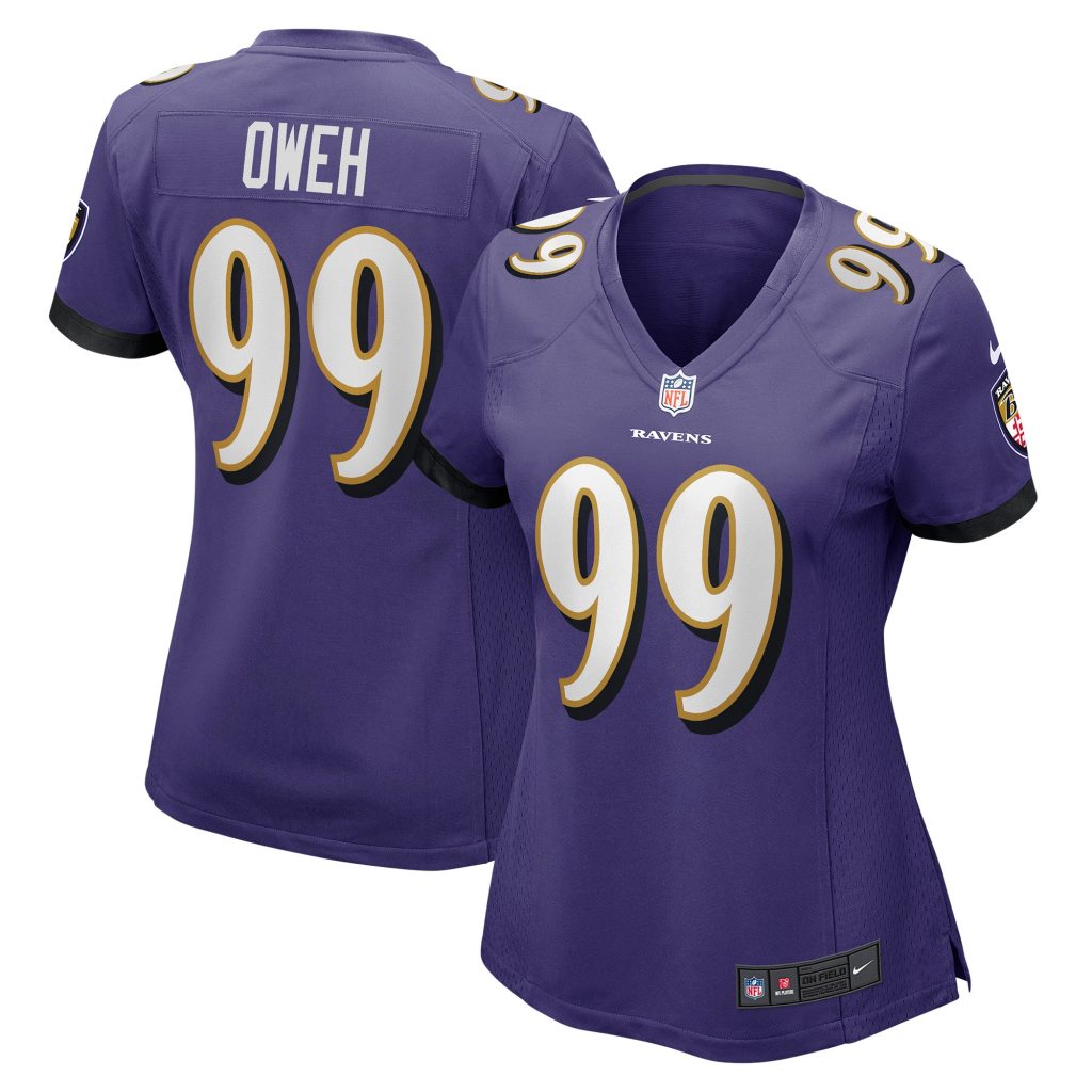 Women's Baltimore Ravens Odafe Oweh Nike Purple Game Jersey
