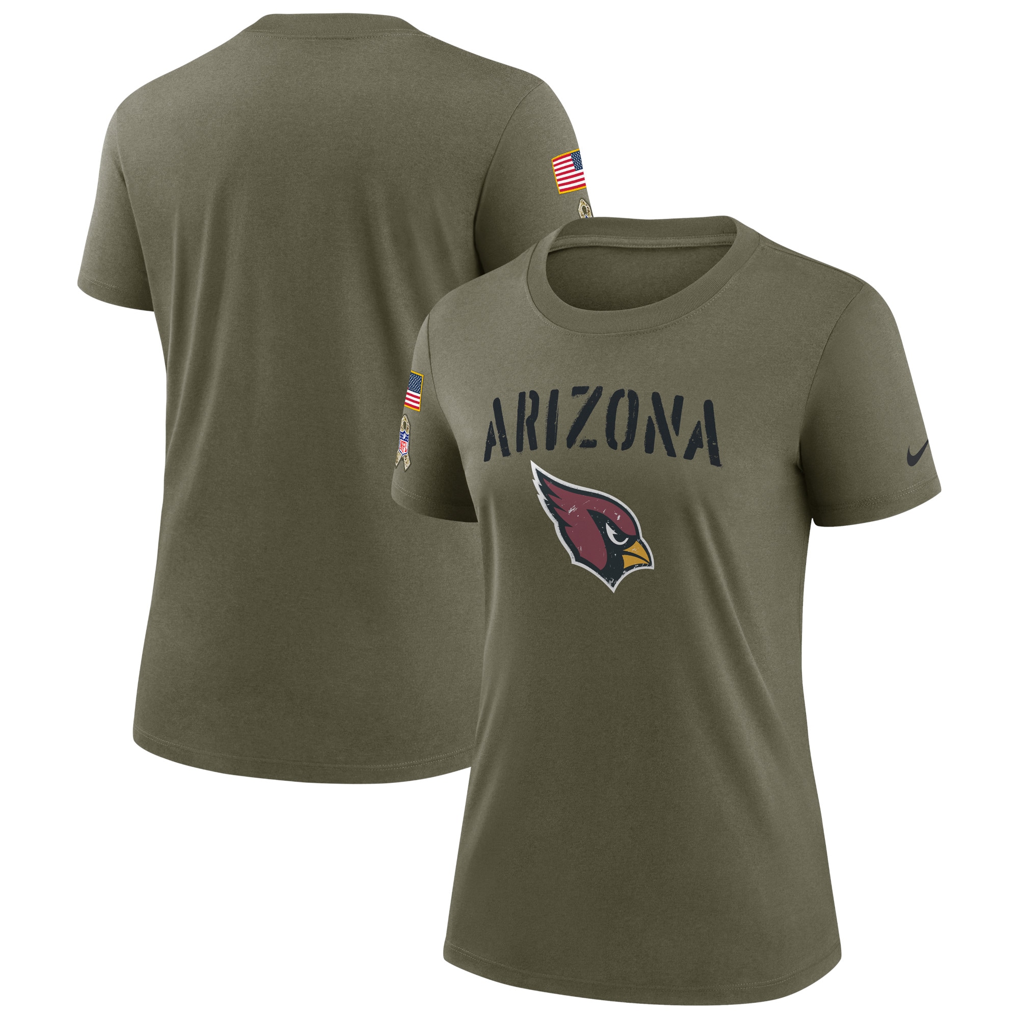 Women's Arizona Cardinals Nike Olive 2022 Salute To Service Legend T-Shirt