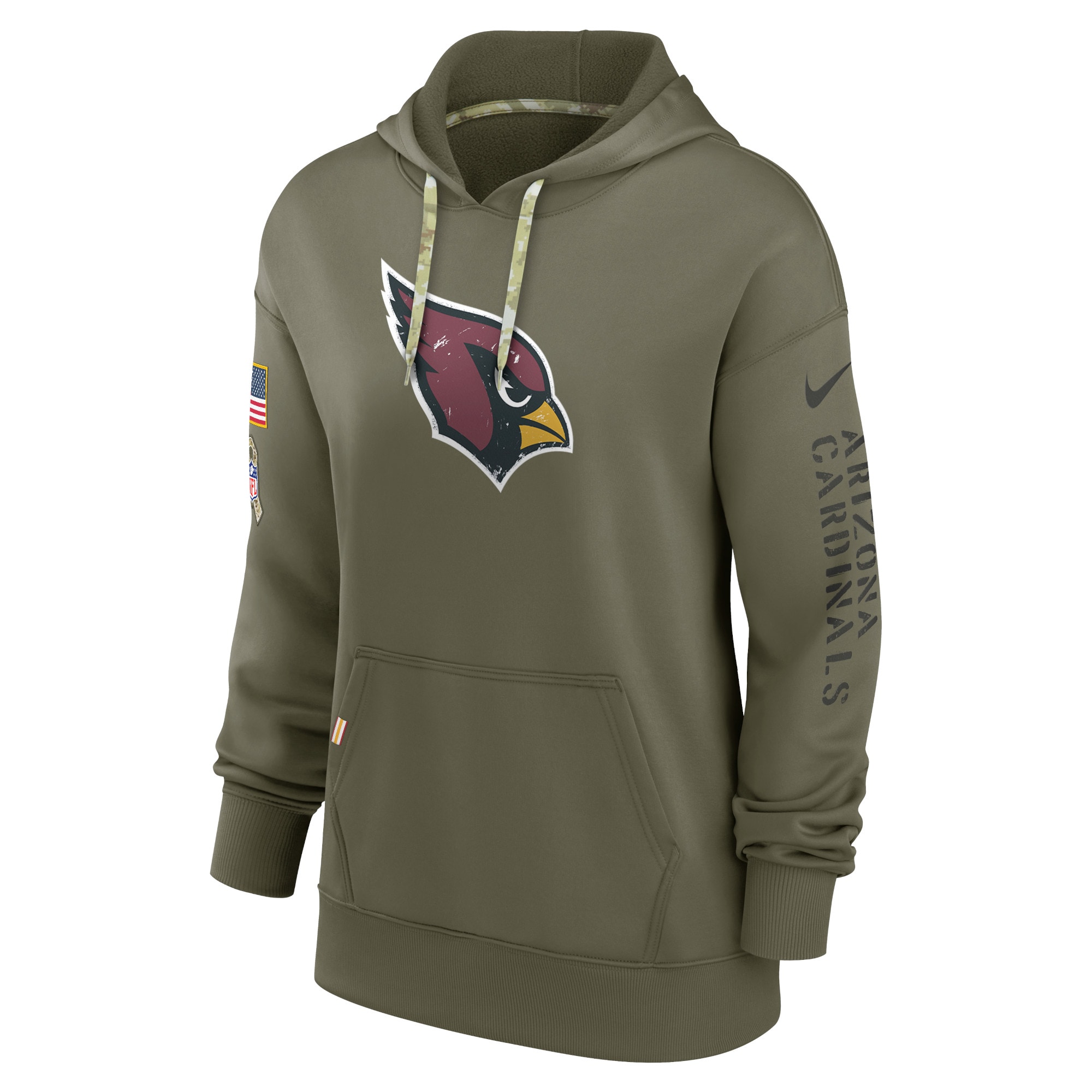 Women's Arizona Cardinals Nike Olive 2022 Salute To Service Performance Pullover Hoodie