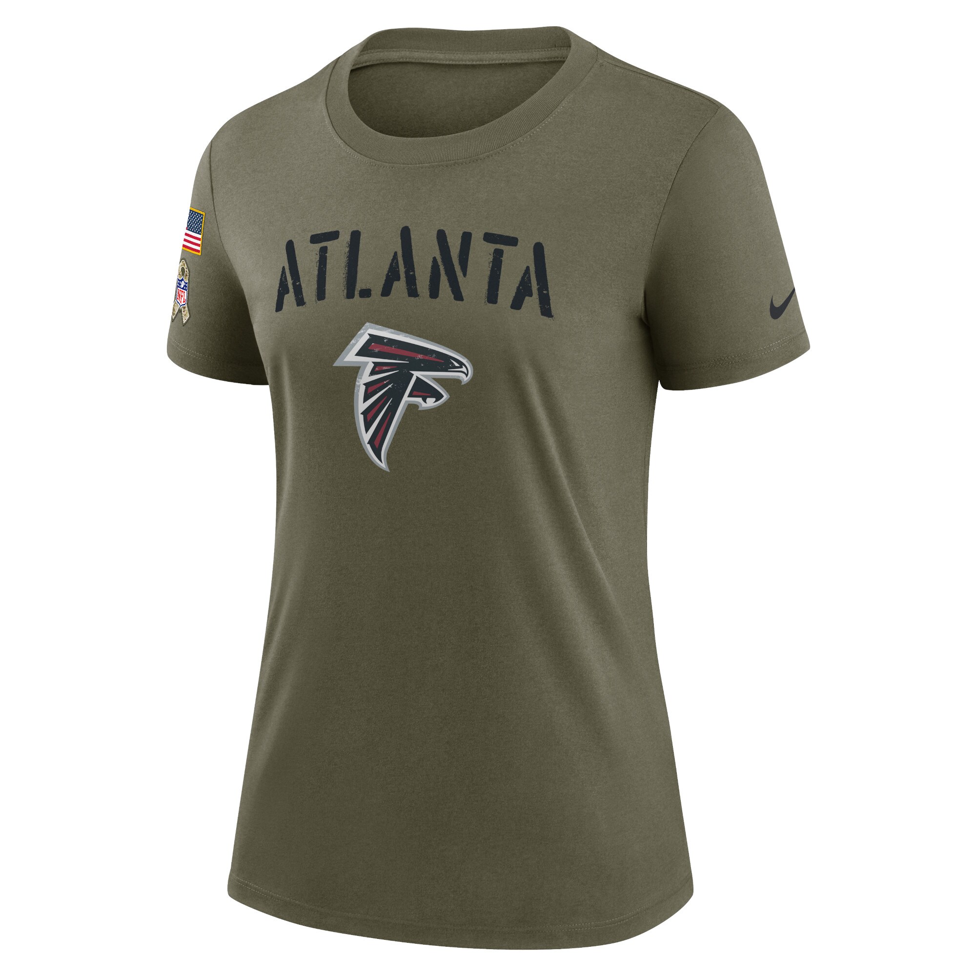 Women's Atlanta Falcons Nike Olive 2022 Salute To Service Legend T-Shirt