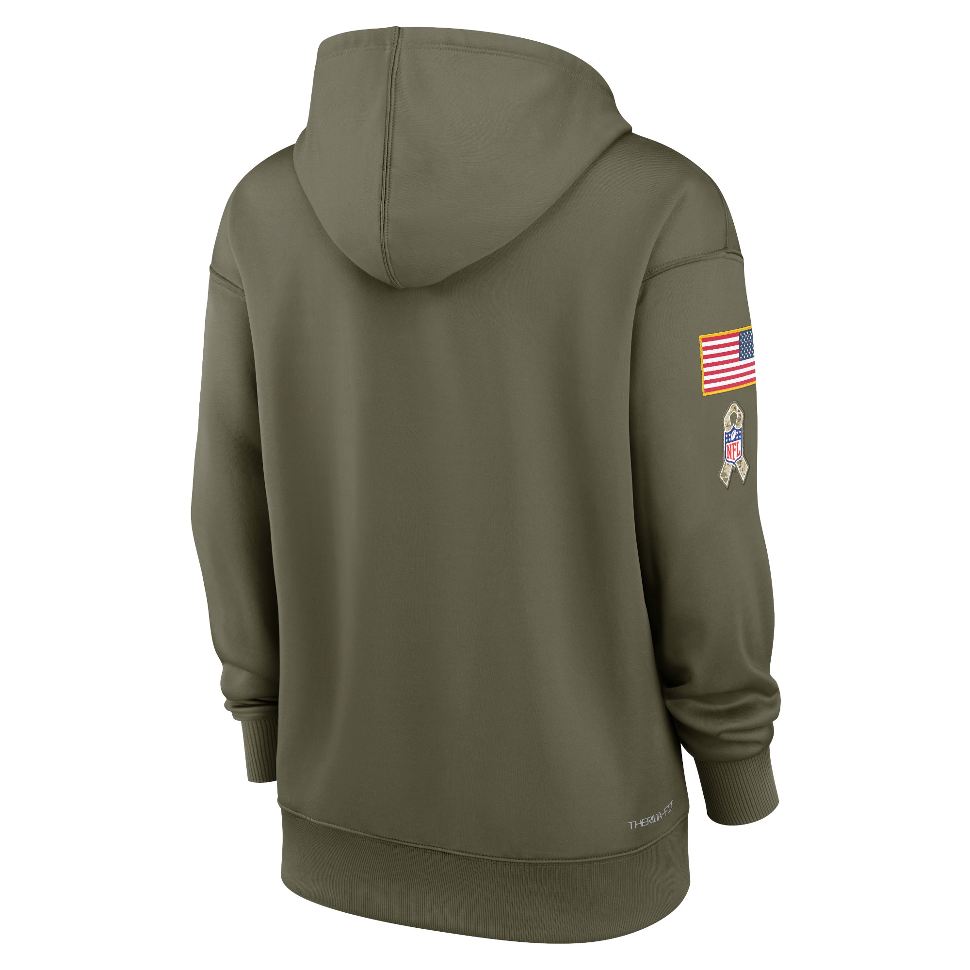 Women's Atlanta Falcons Nike Olive 2022 Salute To Service Performance Pullover Hoodie