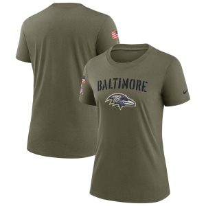 Women's Baltimore Ravens Nike Olive 2022 Salute To Service Legend T-Shirt