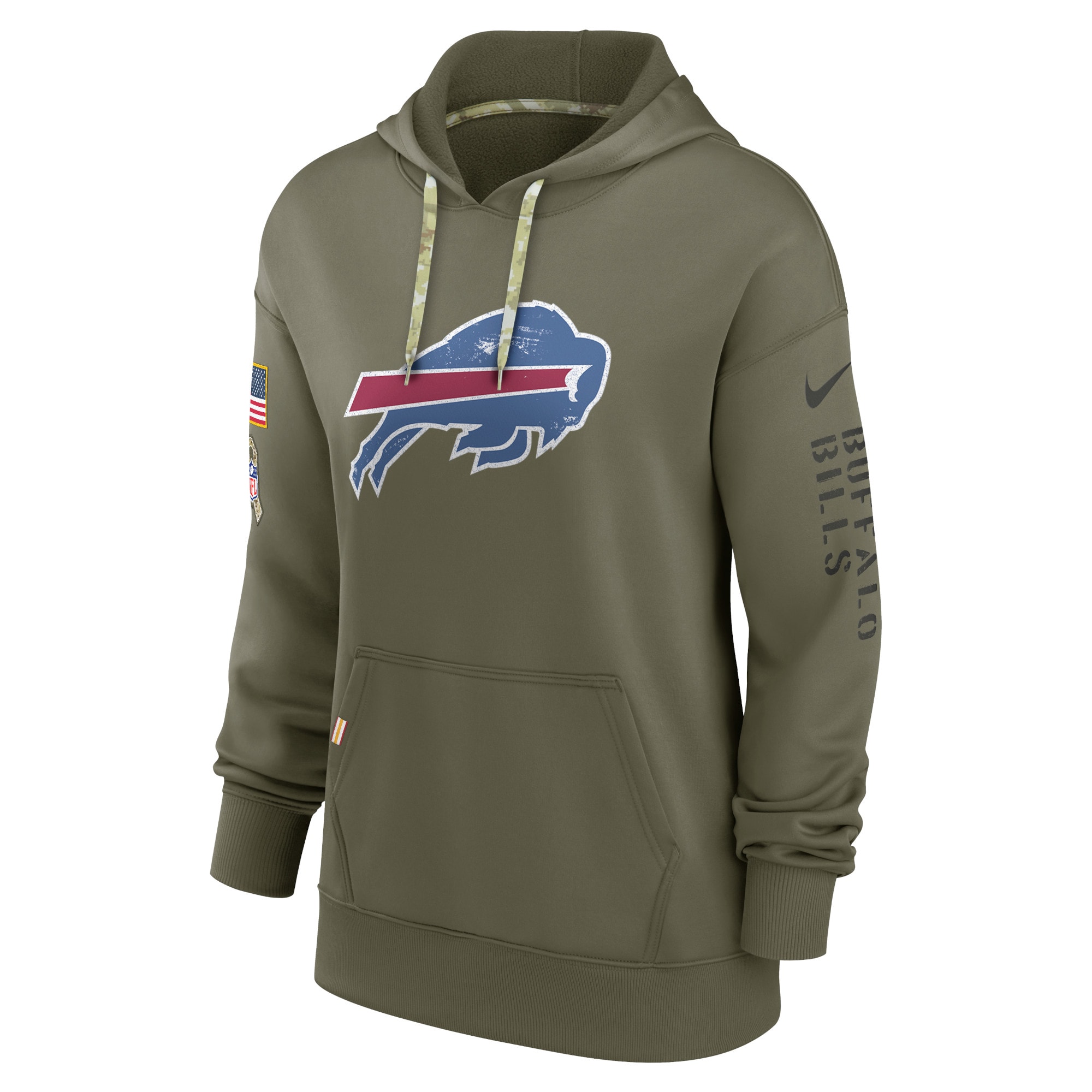 Women's Buffalo Bills Nike Olive 2022 Salute To Service Performance Pullover Hoodie