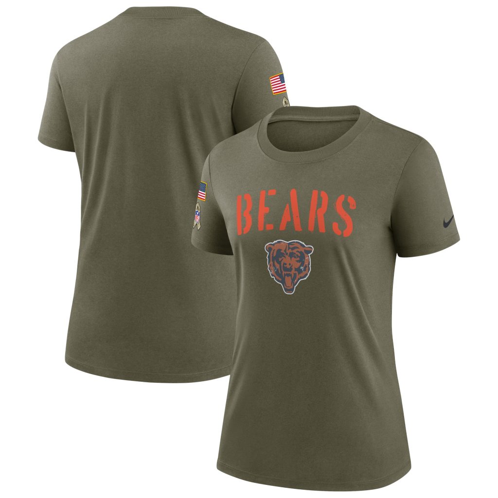Women's Chicago Bears Nike Olive 2022 Salute To Service Legend T-Shirt
