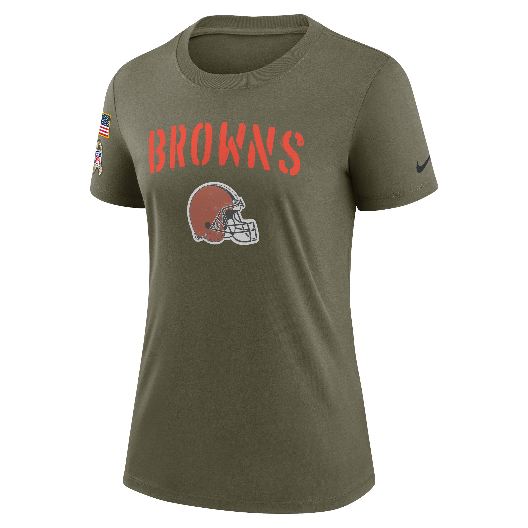 Women's Cleveland Browns Nike Olive 2022 Salute To Service Legend T-Shirt