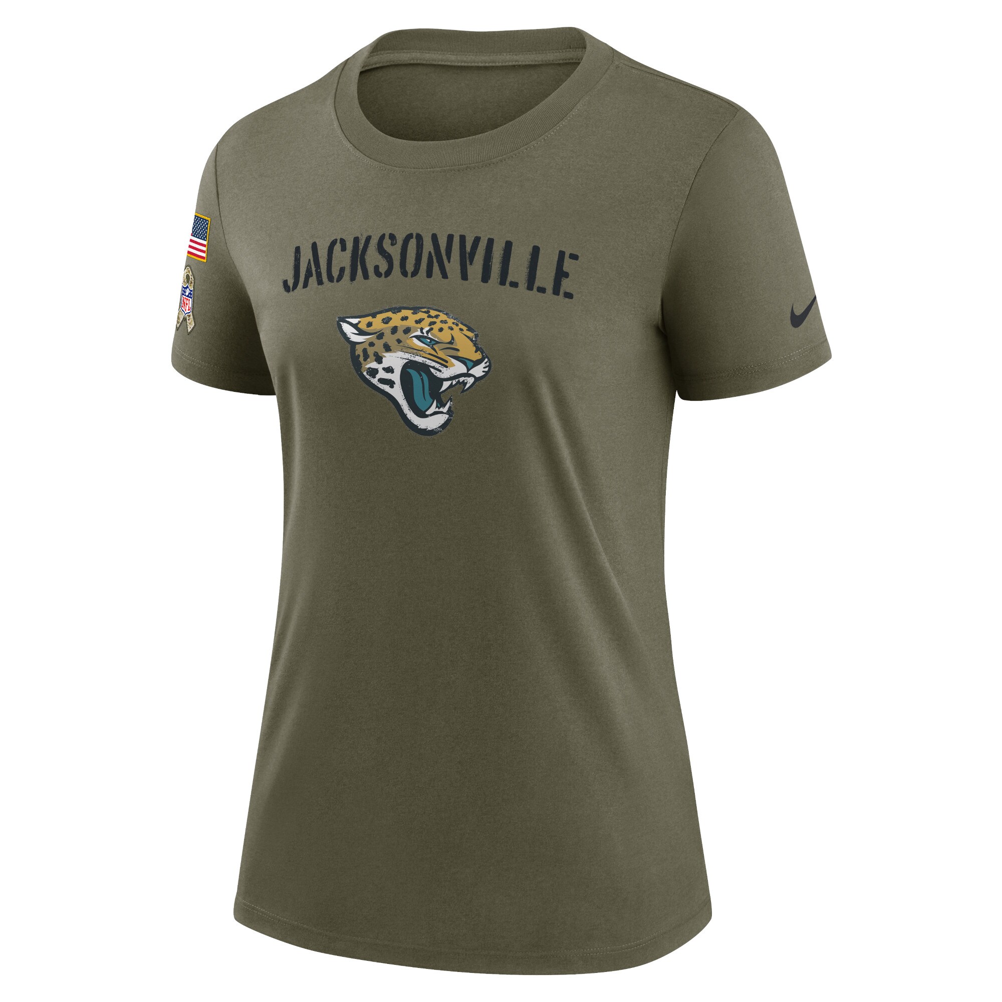 Women's Jacksonville Jaguars Nike Olive 2022 Salute To Service Legend T-Shirt