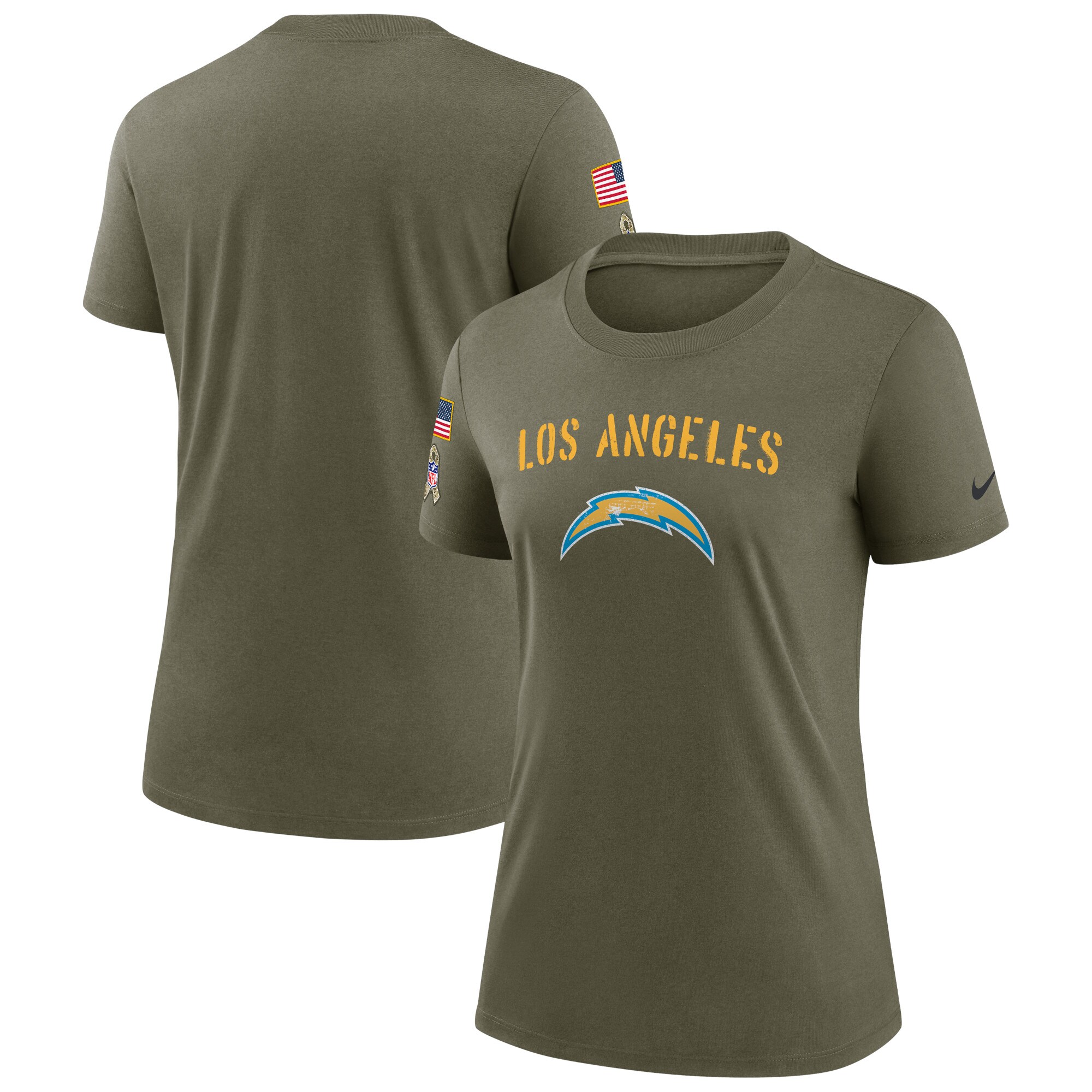 Women's Los Angeles Chargers Nike Olive 2022 Salute To Service Legend T-Shirt