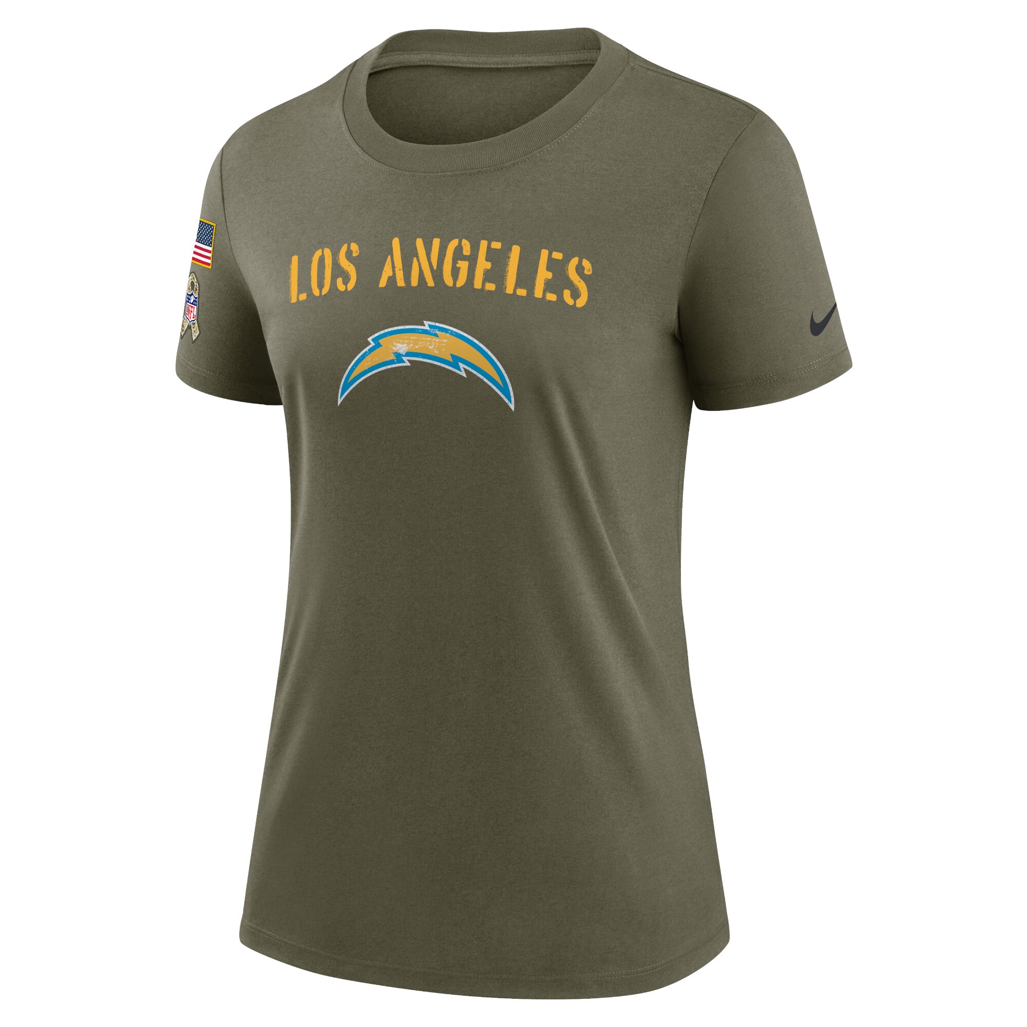 Women's Los Angeles Chargers Nike Olive 2022 Salute To Service Legend T-Shirt