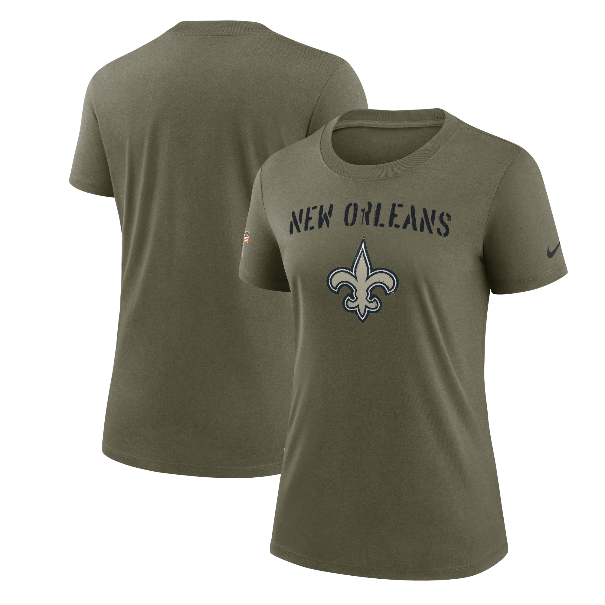 Women's New Orleans Saints Nike Olive 2022 Salute To Service Legend T-Shirt