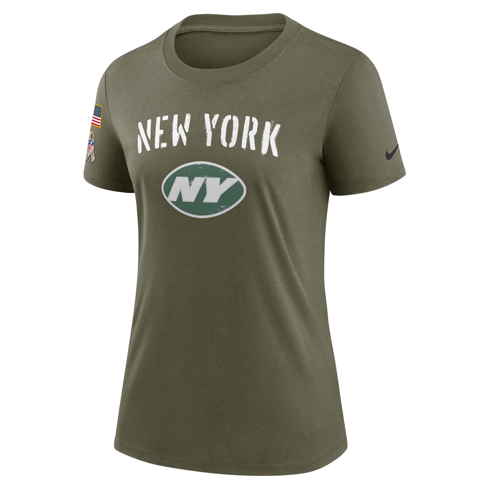 Women's New York Jets Nike Olive 2022 Salute To Service Legend T-Shirt