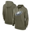 Women's Philadelphia Eagles Nike Olive 2022 Salute To Service Performance Pullover Hoodie