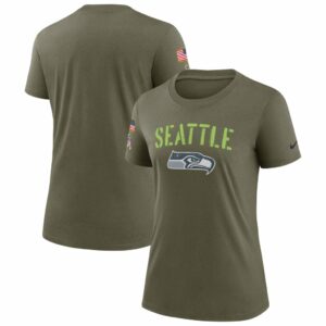 Women's Seattle Seahawks Nike Olive 2022 Salute To Service Legend T-Shirt