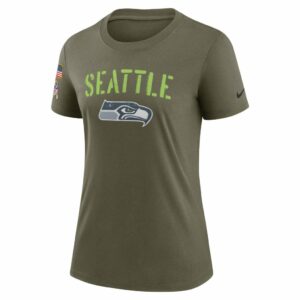 Women's Seattle Seahawks Nike Olive 2022 Salute To Service Legend T-Shirt