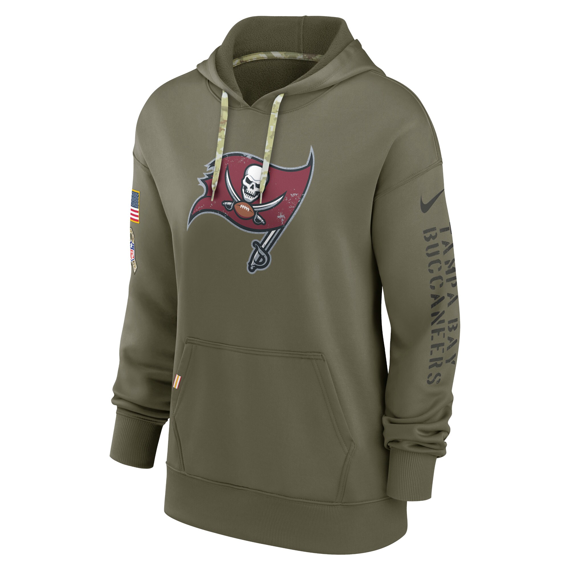 Women's Tampa Bay Buccaneers Nike Olive 2022 Salute To Service Performance Pullover Hoodie