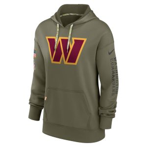 Women's Washington Commanders Nike Olive 2022 Salute To Service Performance Pullover Hoodie