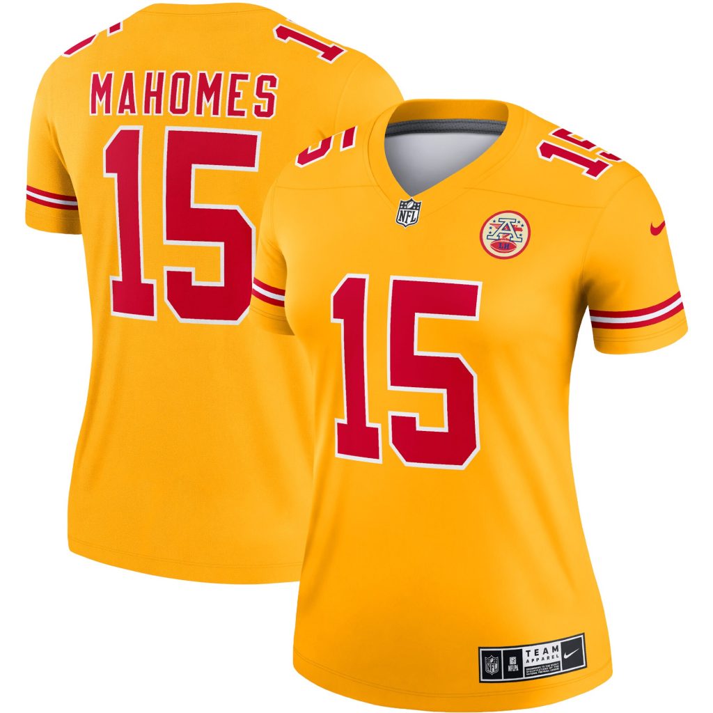 Women's Kansas City Chiefs Patrick Mahomes Nike Gold Inverted Legend Jersey