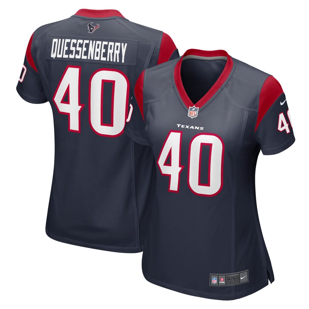 Women's Houston Texans Paul Quessenberry Nike Navy Game Player Jersey
