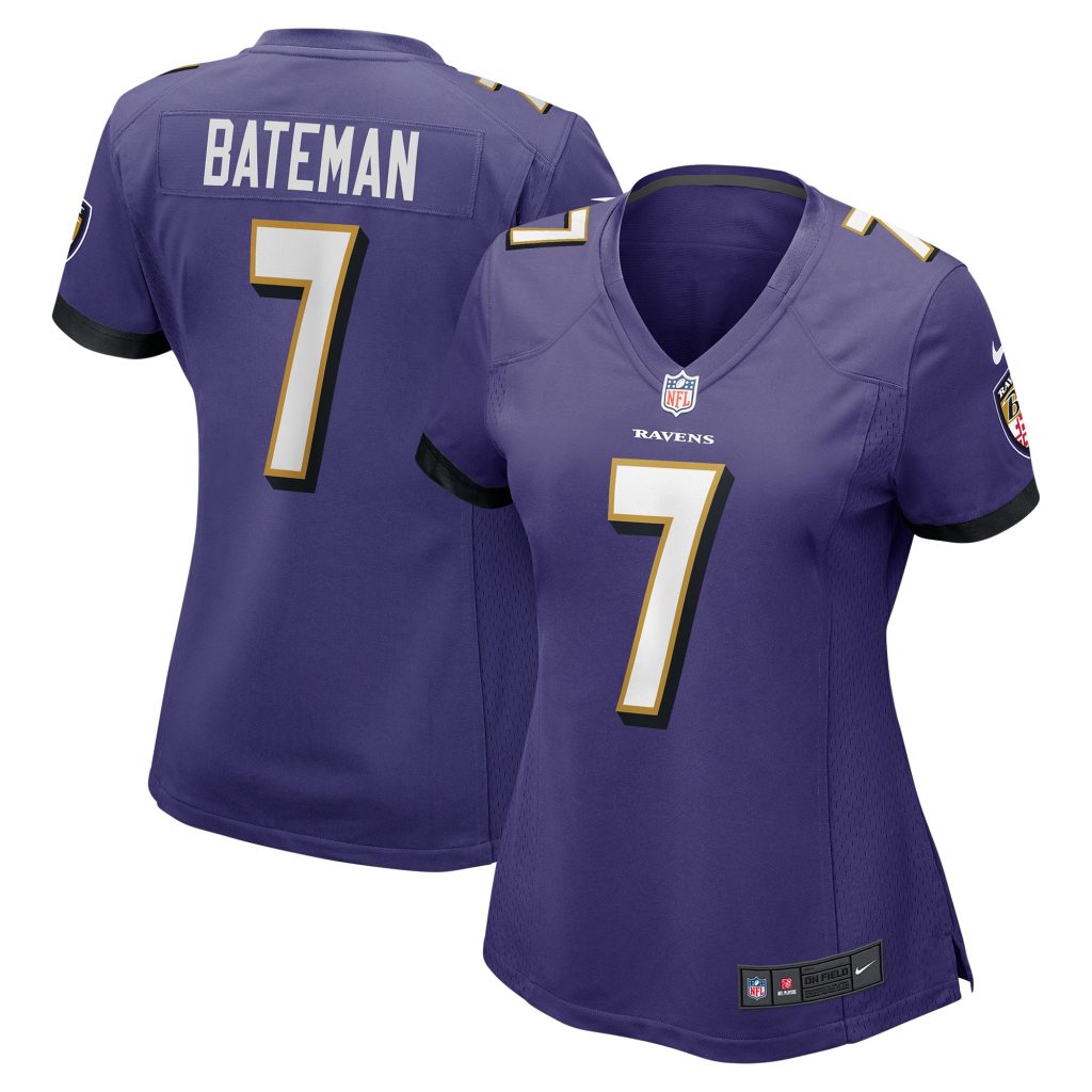 Women's Baltimore Ravens Rashod Bateman Nike Purple Game Jersey