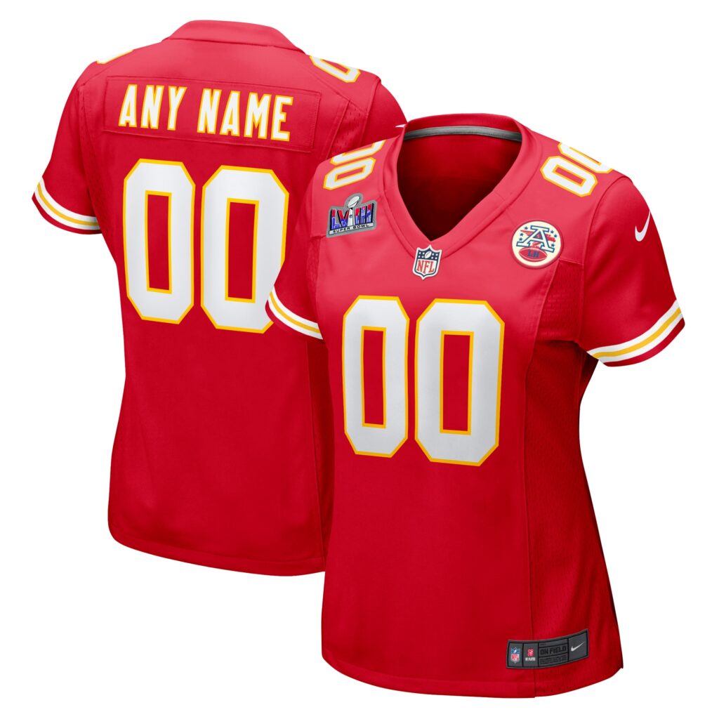 Kansas City Chiefs Nike Women's Super Bowl LVIII Patch Custom Game Jersey - Red