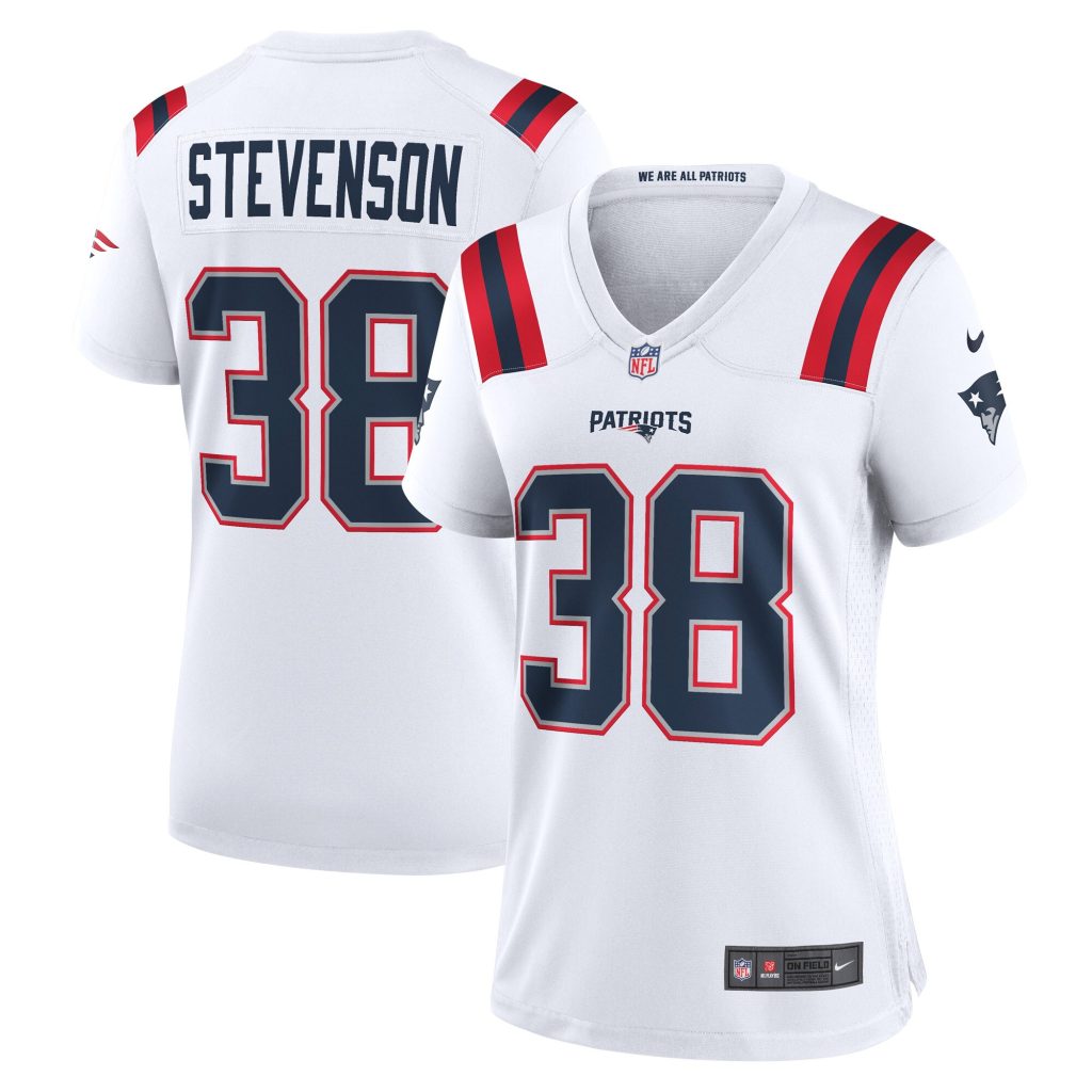 Women's New England Patriots Rhamondre Stevenson Nike White Game Player Jersey