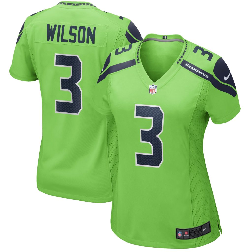 Women's Seattle Seahawks Russell Wilson Nike Neon Green Alternate Game Jersey