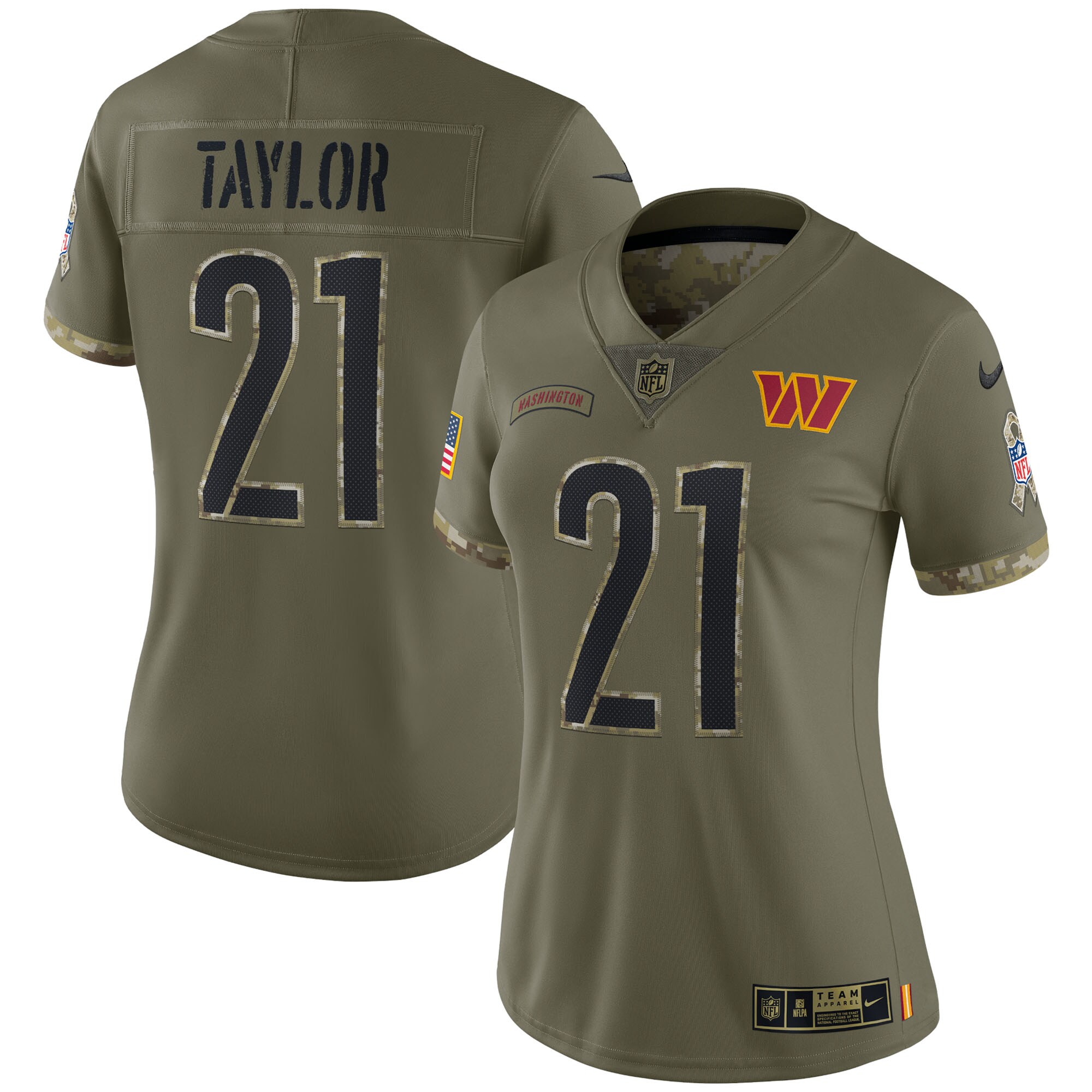 Women's Washington Commanders Sean Taylor Nike Olive 2022 Salute To Service Retired Player Limited Jersey
