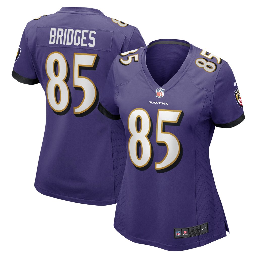 Women's Baltimore Ravens Shemar Bridges Nike Purple Player Game Jersey