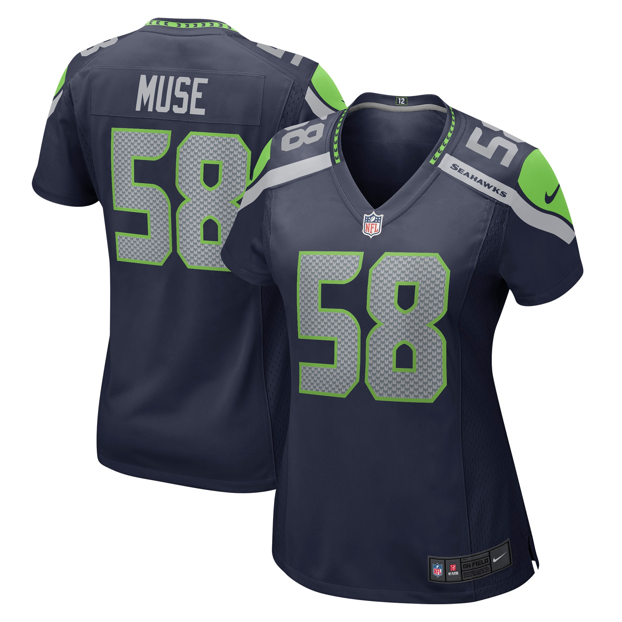 Women's Seattle Seahawks Tanner Muse Nike College Navy Game Player Jersey