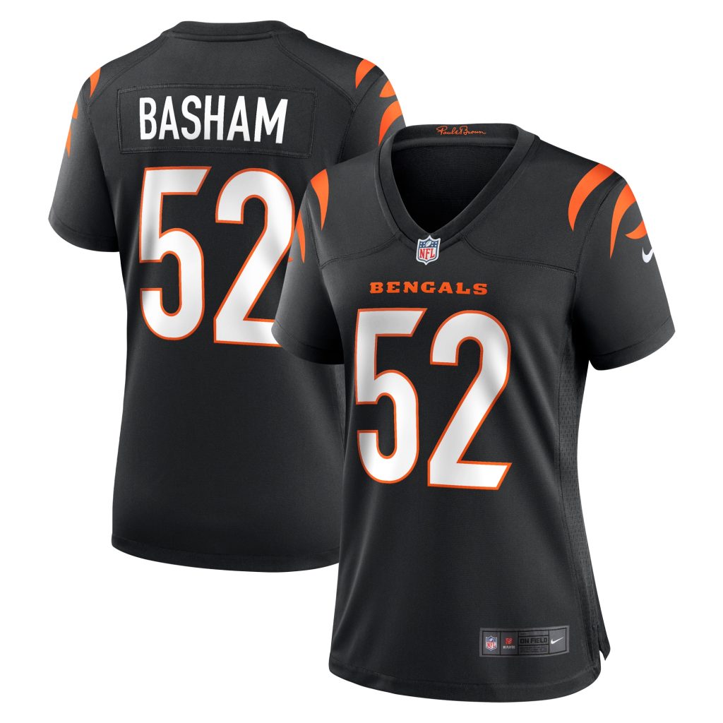 Women's Cincinnati Bengals Tarell Basham Nike Black Team Game Jersey