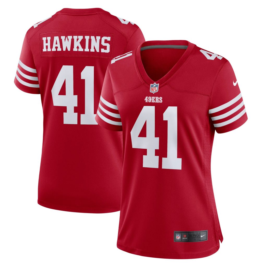 Women's San Francisco 49ers Tayler Hawkins Nike Scarlet Game Player Jersey