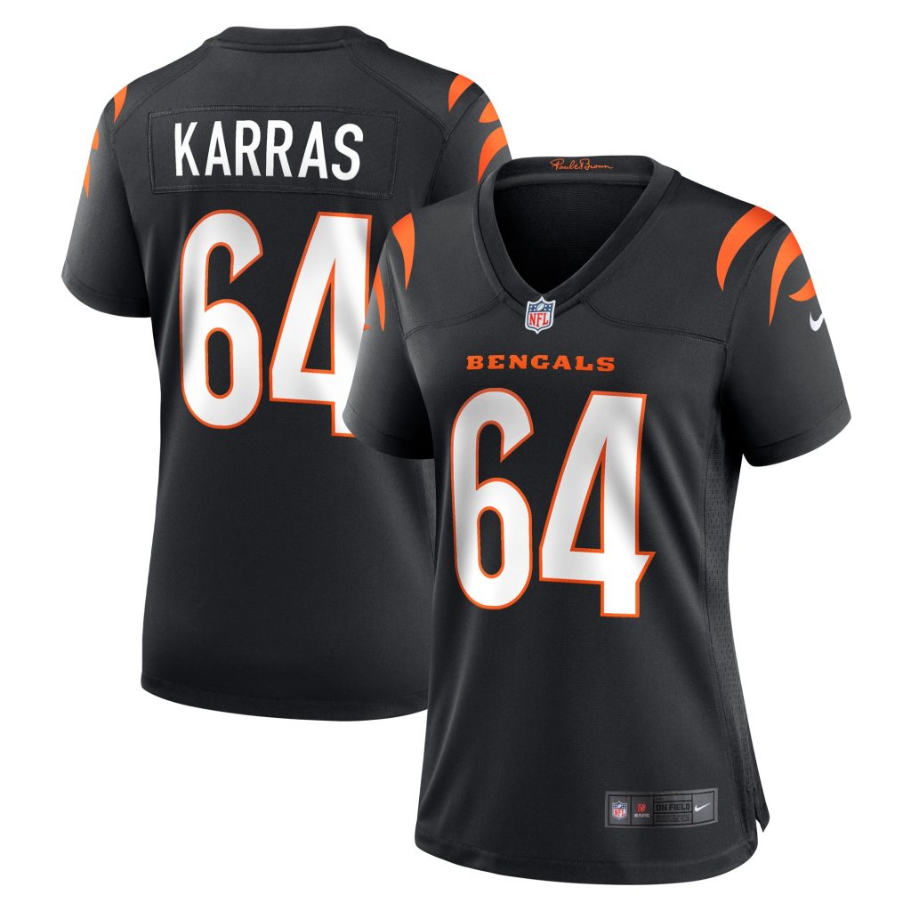 Women's Cincinnati Bengals Ted Karras Nike Black Game Player Jersey