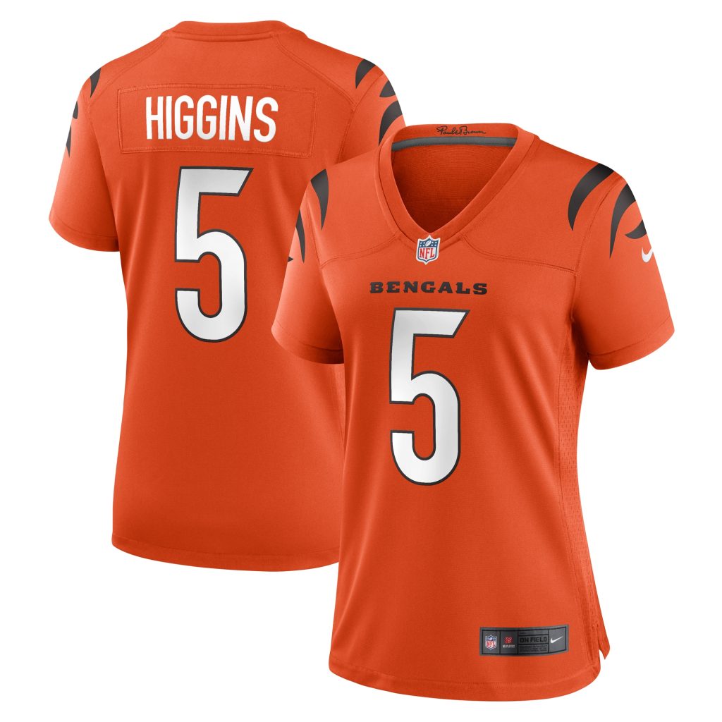 Women's Cincinnati Bengals Tee Higgins Nike Orange Alternate Game Player Jersey