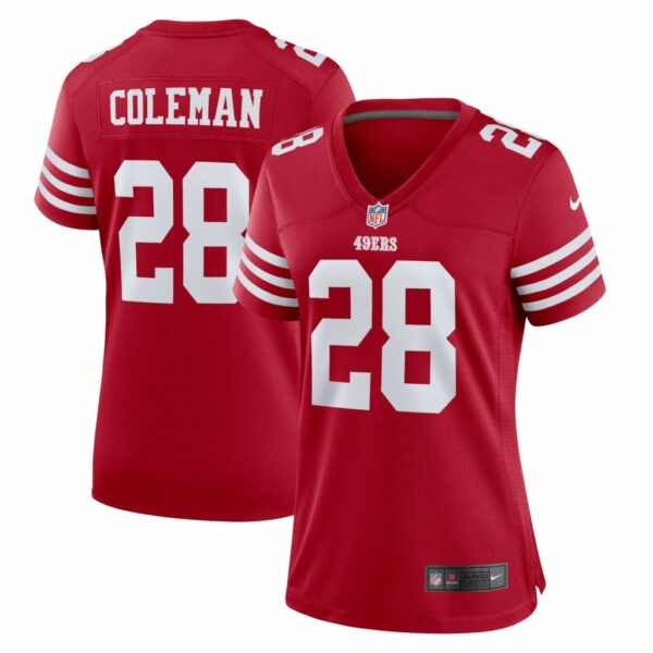 Women's San Francisco 49ers Tevin Coleman Nike Scarlet Home Game Player Jersey