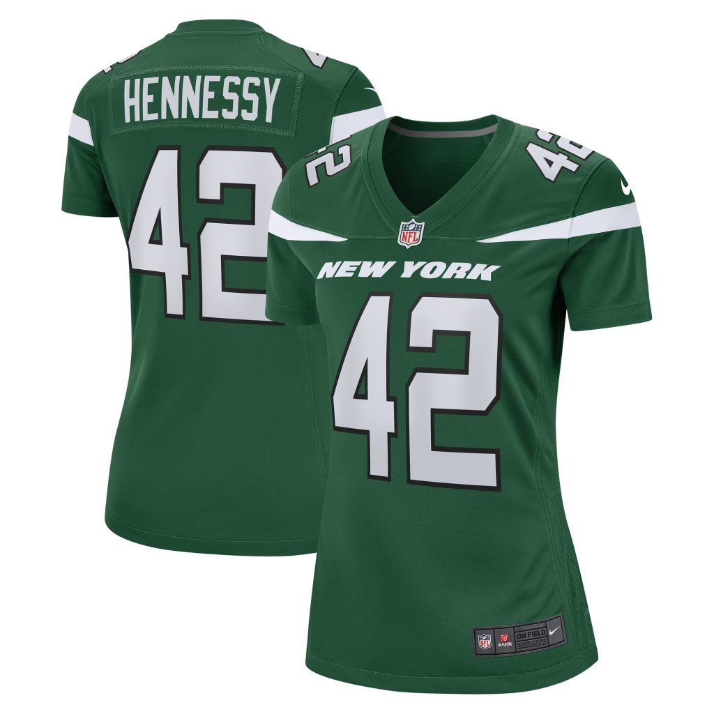 Women's New York Jets Thomas Hennessy Nike Gotham Green Game Jersey