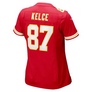 Women's Kansas City Chiefs Travis Kelce Nike Red Super Bowl LVII Patch Game Jersey
