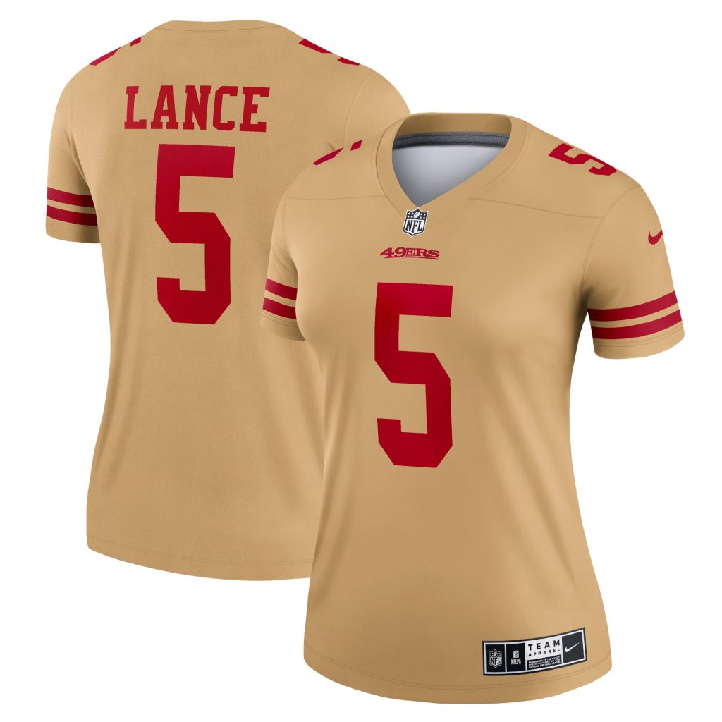 Women's San Francisco 49ers Trey Lance Nike Gold Inverted Legend Jersey