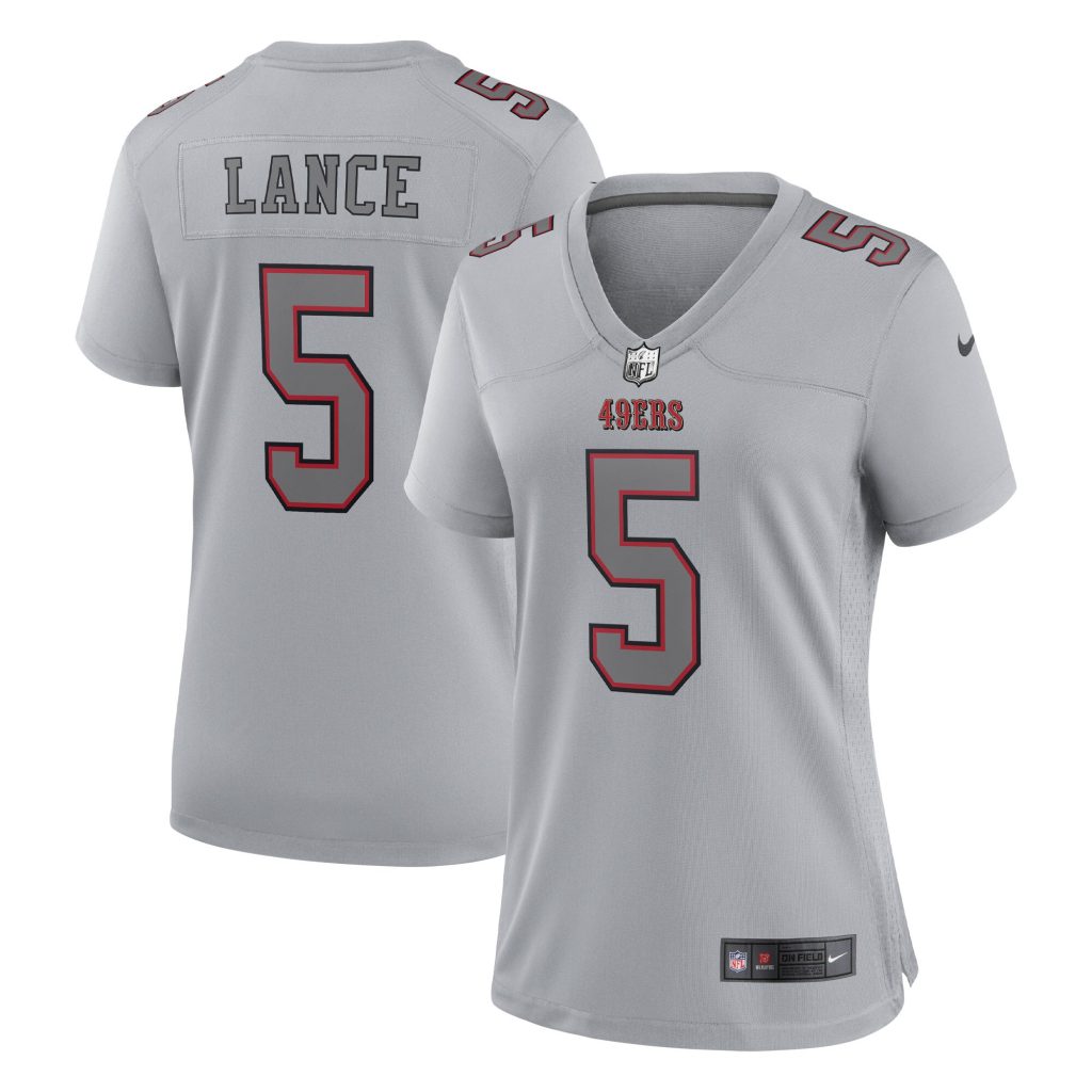 Women's San Francisco 49ers Trey Lance Nike Gray Atmosphere Fashion Game Jersey