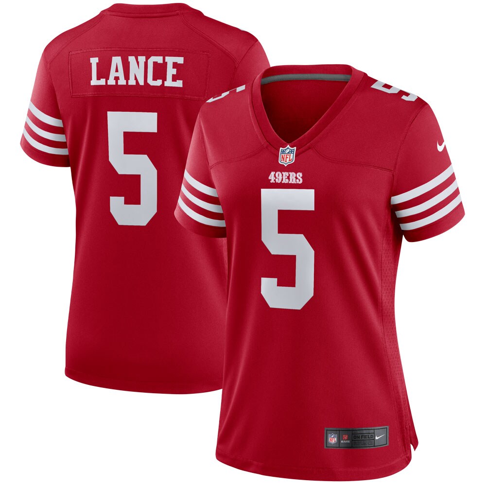 Women's San Francisco 49ers Trey Lance Nike Scarlet Team Player Game Jersey