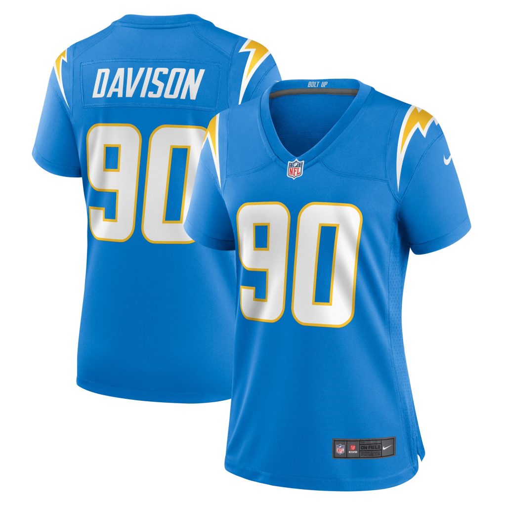 Women's Los Angeles Chargers Tyeler Davison Nike Powder Blue Home Game Player Jersey