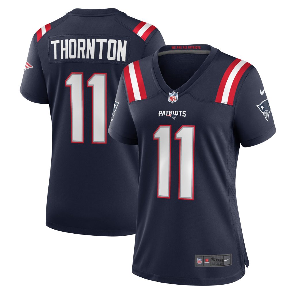 Women's New England Patriots Tyquan Thornton Nike Navy Game Player Jersey