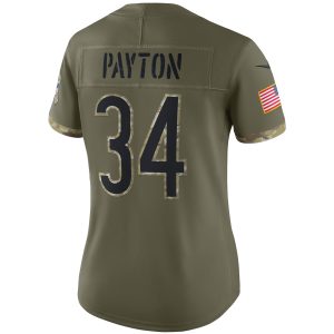 Women's Chicago Bears Walter Payton Nike Olive 2022 Salute To Service Retired Player Limited Jersey