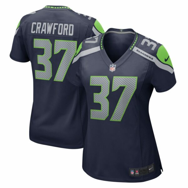 Women's Seattle Seahawks Xavier Crawford Nike College Navy Home Game Player Jersey