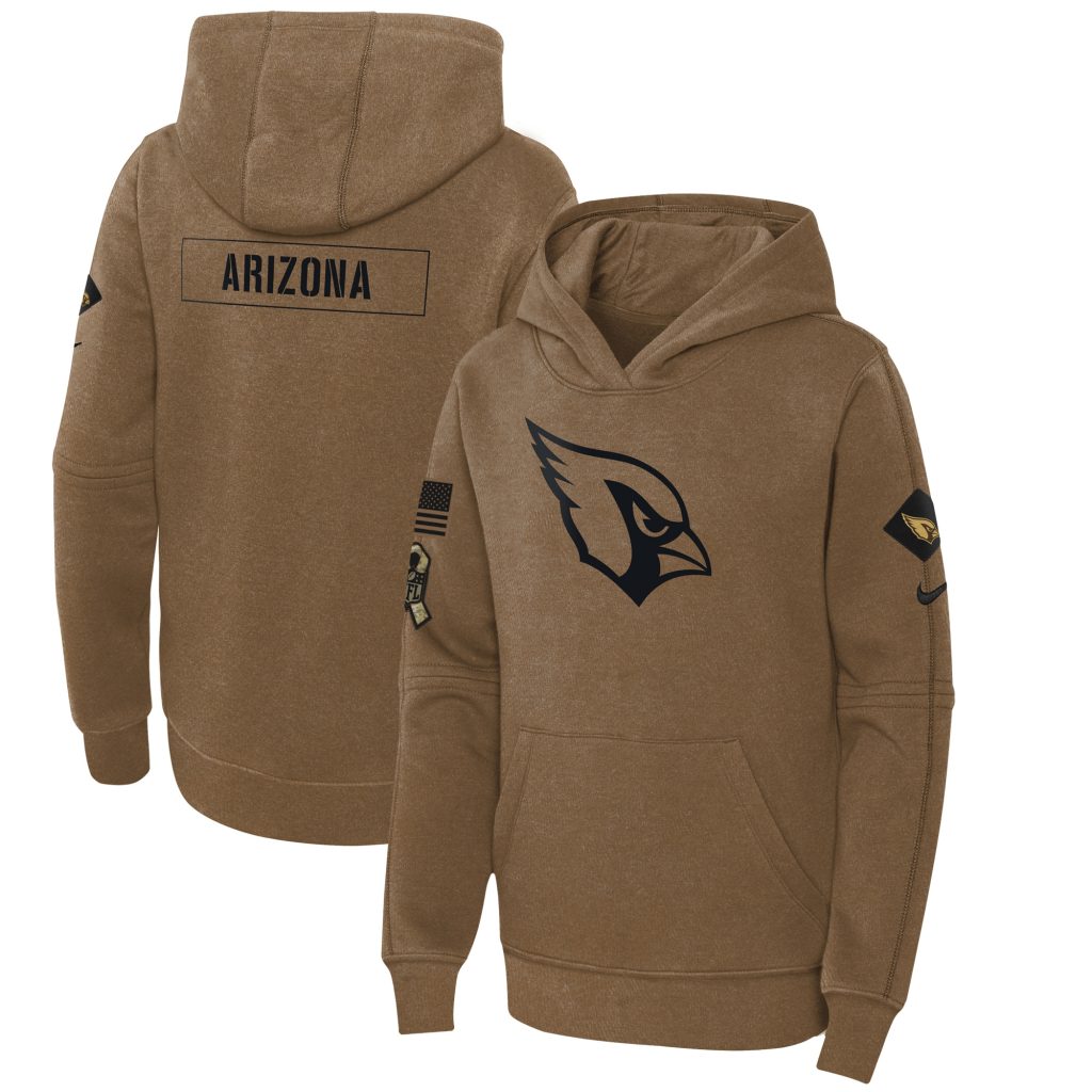 Arizona Cardinals Nike Youth 2023 Salute to Service Club Fleece Pullover Hoodie - Brown