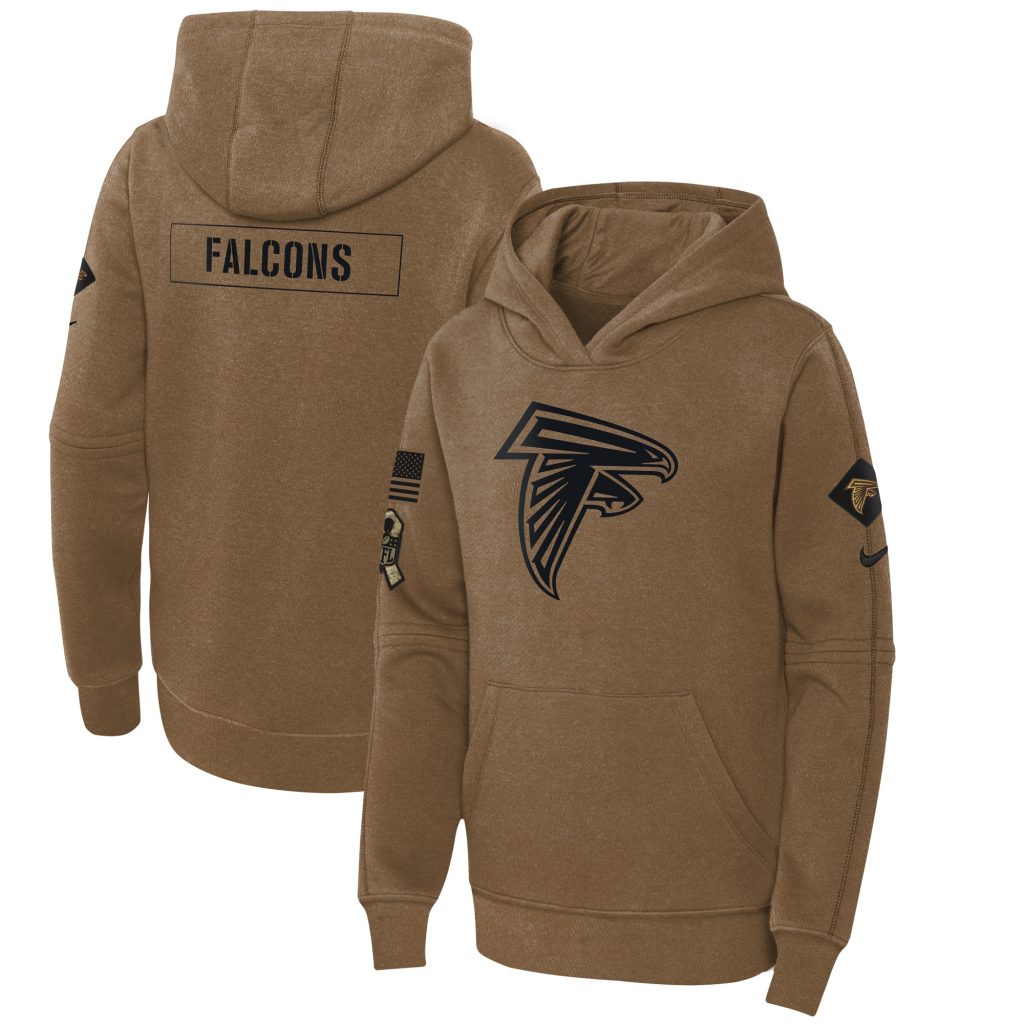 Atlanta Falcons Nike Youth 2023 Salute to Service Club Fleece Pullover Hoodie - Brown