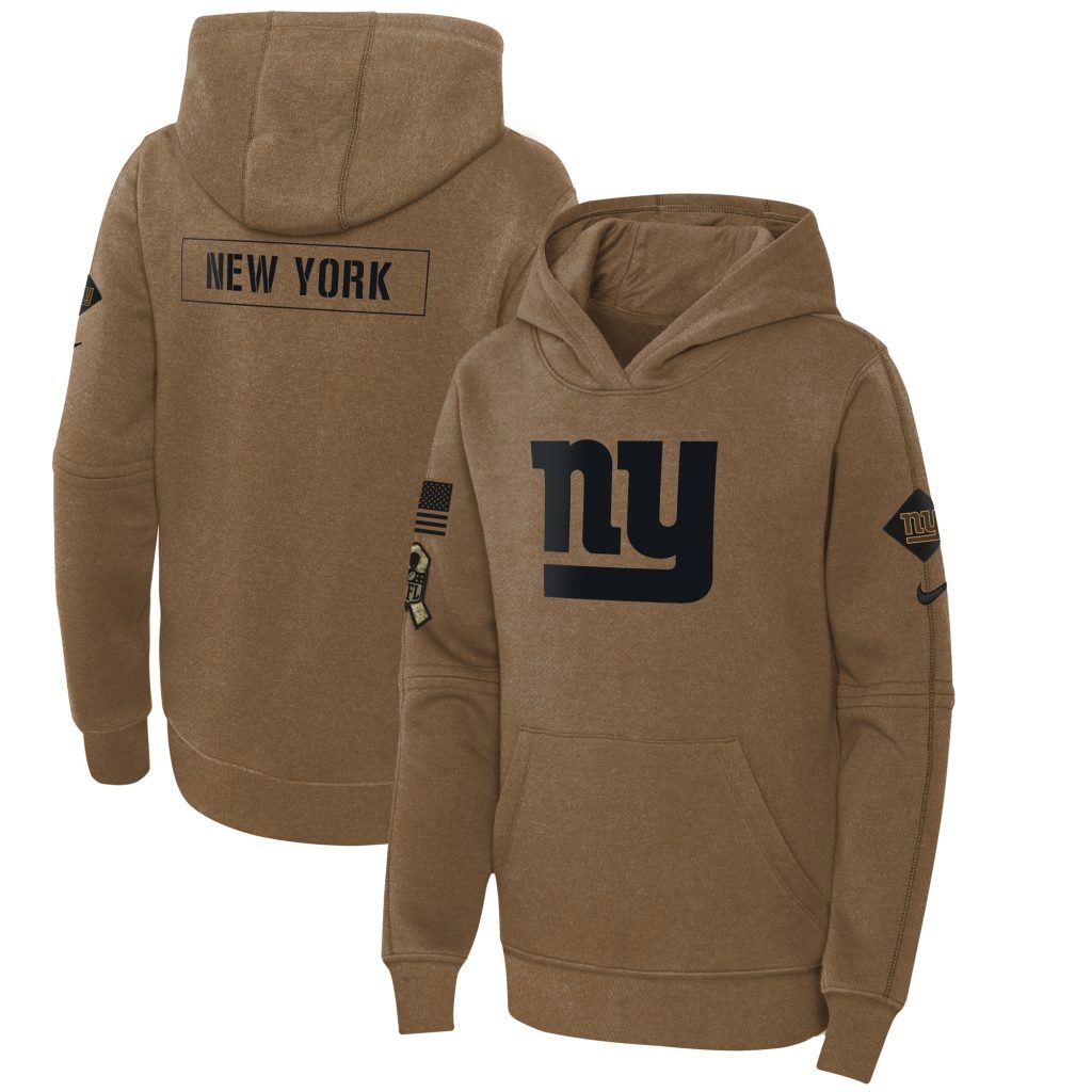 New York Giants Nike Youth 2023 Salute to Service Club Fleece Pullover Hoodie - Brown