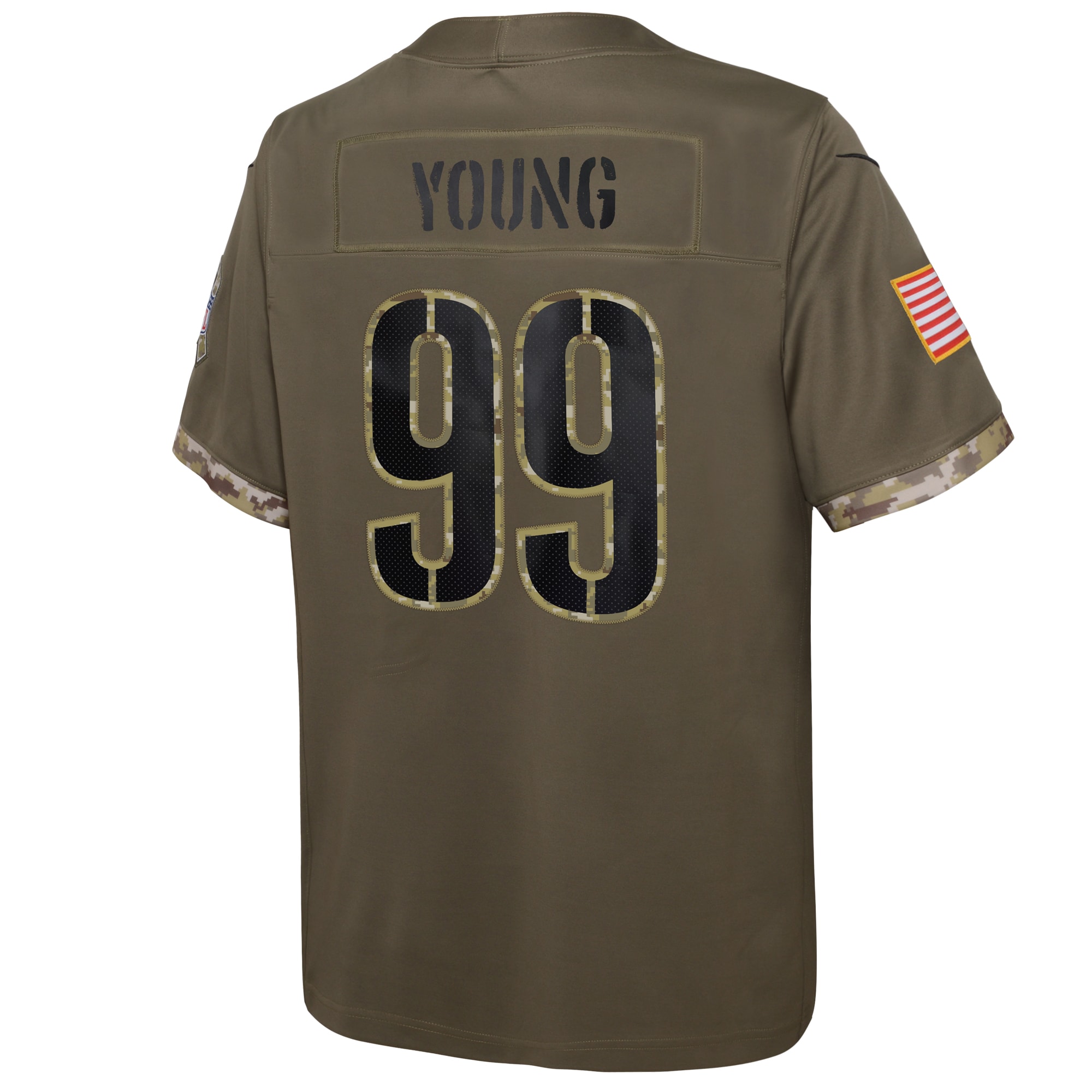 Youth Washington Commanders Chase Young Nike Olive 2022 Salute To Service Player Limited Jersey