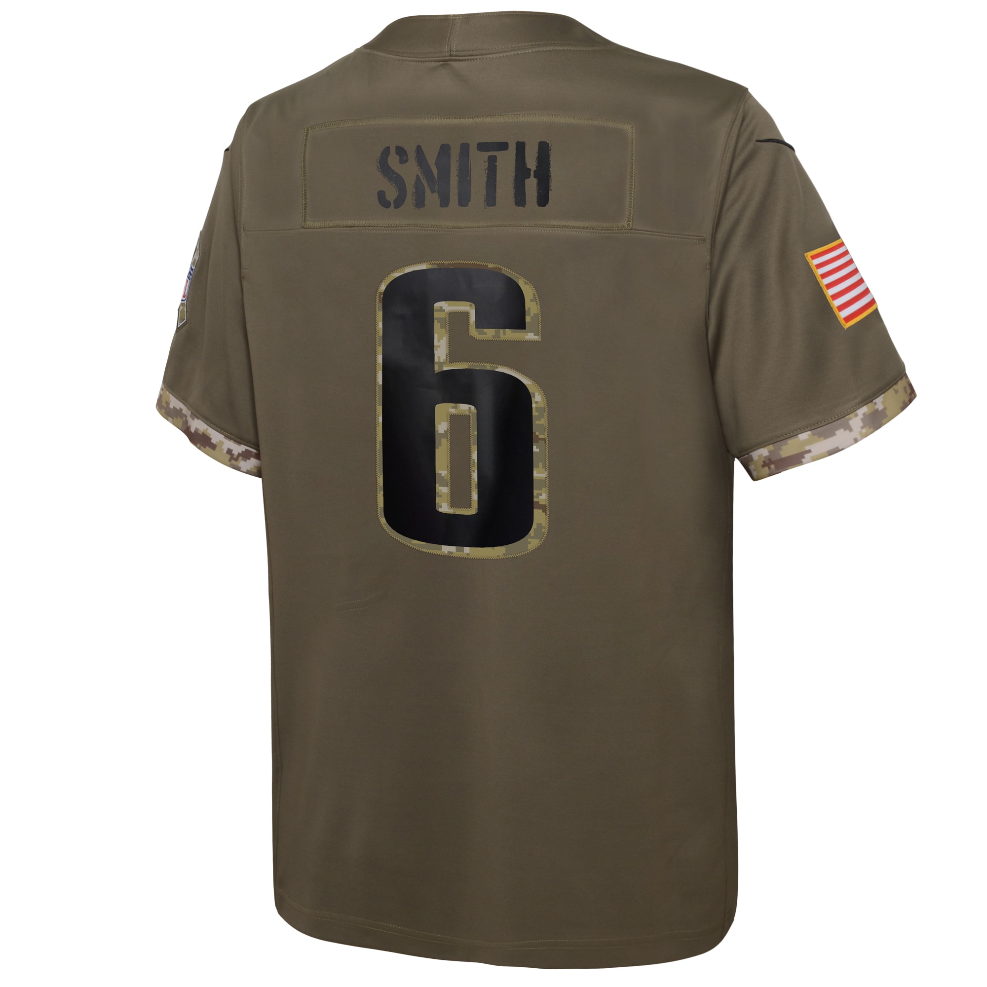 Youth Philadelphia Eagles DeVonta Smith Nike Olive 2022 Salute To Service Player Limited Jersey