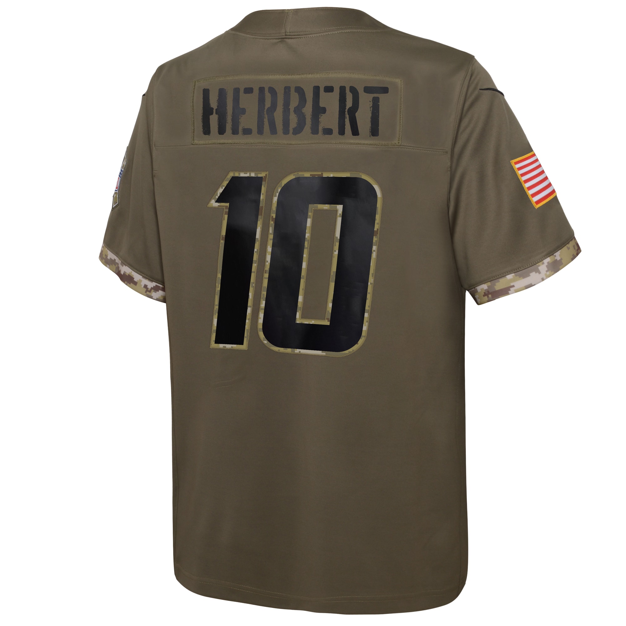 Youth Los Angeles Chargers Justin Herbert Nike Olive 2022 Salute To Service Player Limited Jersey