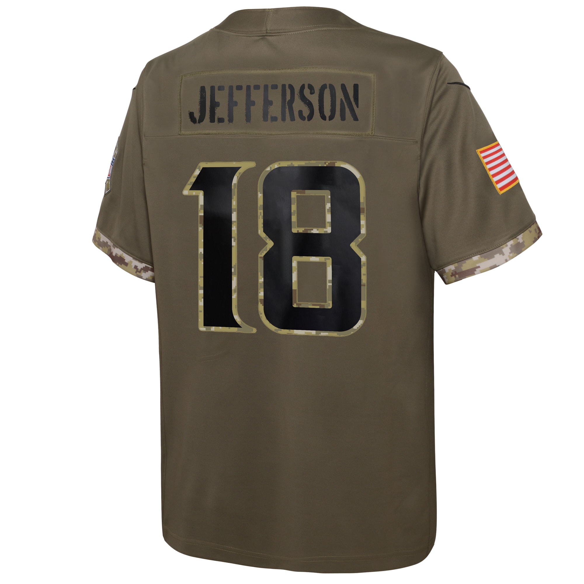 Youth Minnesota Vikings Justin Jefferson Nike Olive 2022 Salute To Service Player Limited Jersey