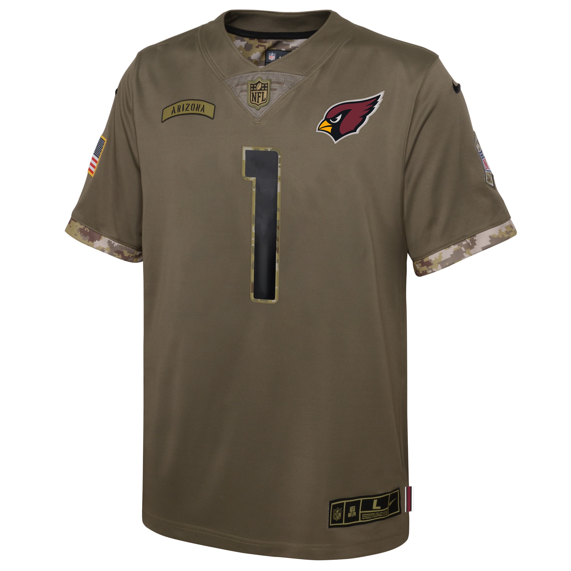 Youth Arizona Cardinals Kyler Murray Nike Olive 2022 Salute To Service Player Limited Jersey